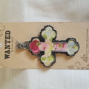 New Cross Pendant Floral Large